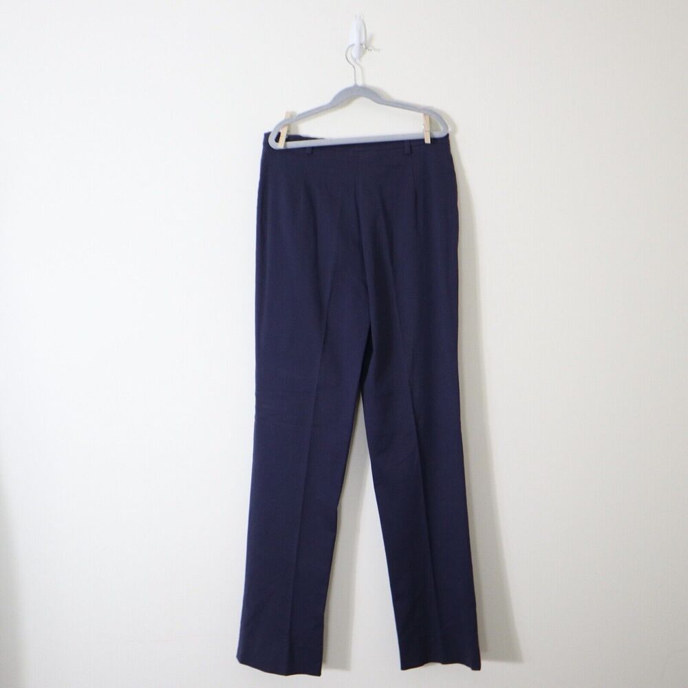 Piazza Sempione IT 46 US 10 High Rise Pants Straight Leg Blue Stretch Cotton - Picture 6 of 9